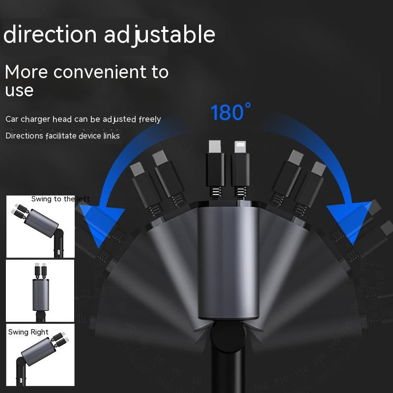 Metal Car Charger 100W Super Fast Charging Car Cigarette Lighter USB and TYPE-C Adapter
