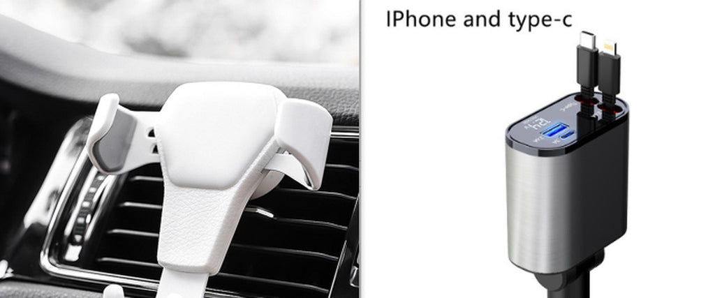 Metal Car Charger 100W Super Fast Charging Car Cigarette Lighter USB and TYPE-C Adapter