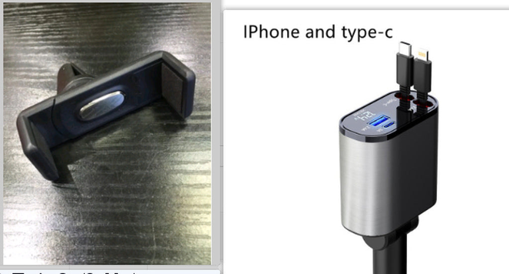 Metal Car Charger 100W Super Fast Charging Car Cigarette Lighter USB and TYPE-C Adapter